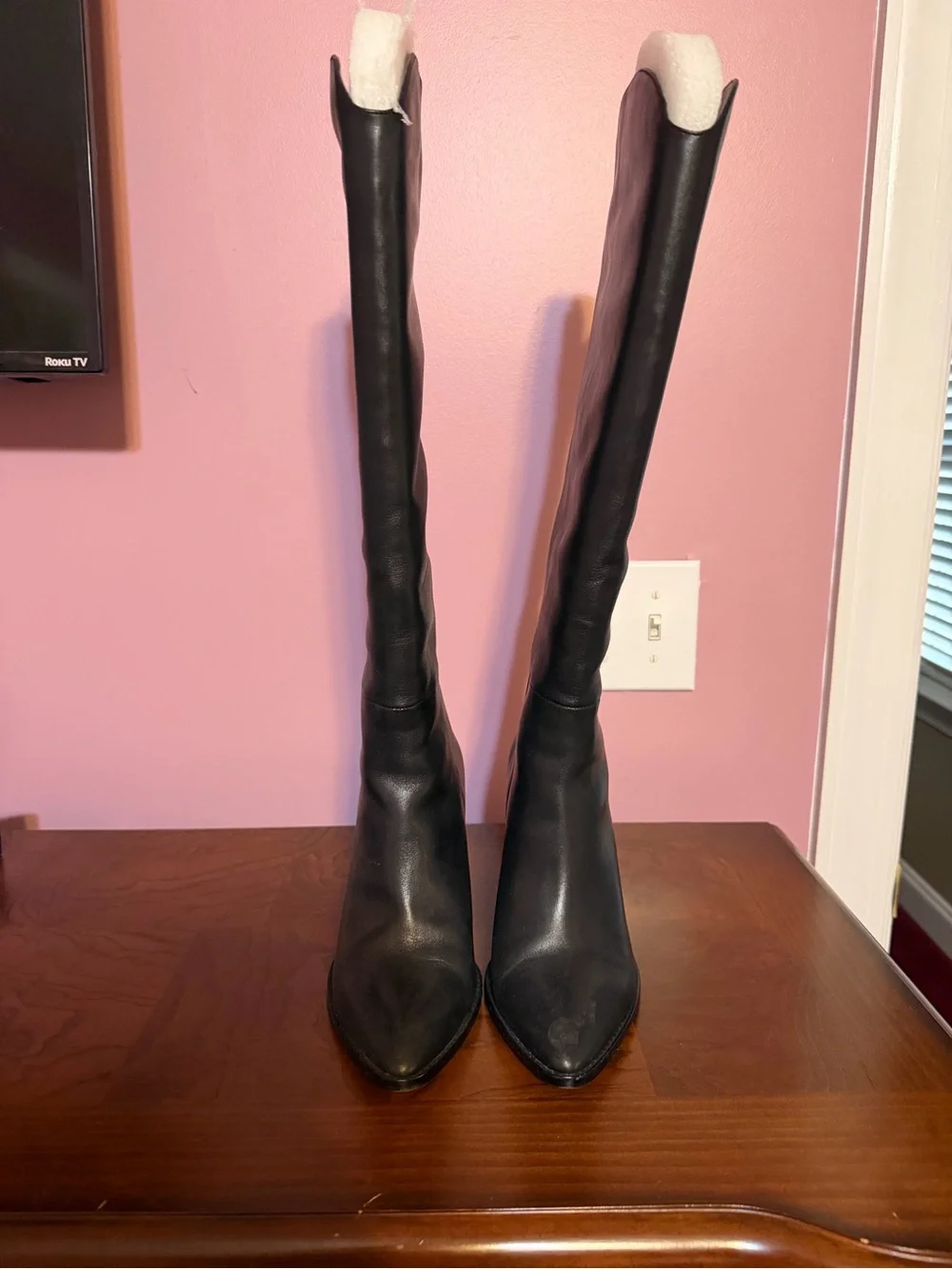 Women's Steve Madden Black Knee-High Leather Boots